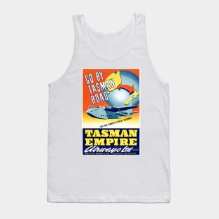 Vintage Travel Poster New Zealand Tasman Empire Airways Ltd. Tank Top